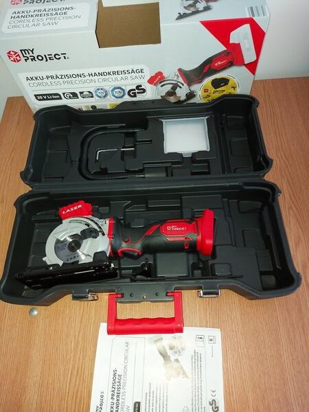 Fierastrau circular MyProject laser, 20V – acumulator, inclusiv  accesorii.